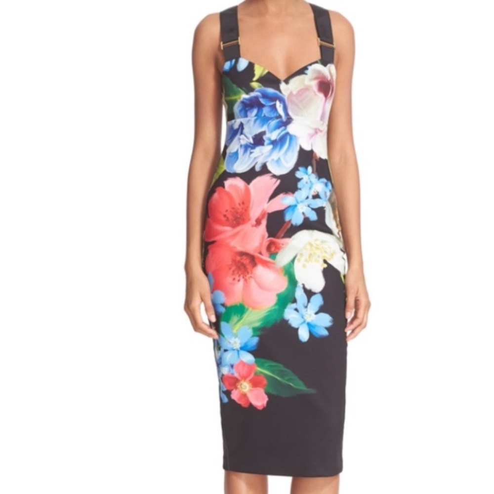 Ted Baker Dress Alexie Floral Print Forget Me Not